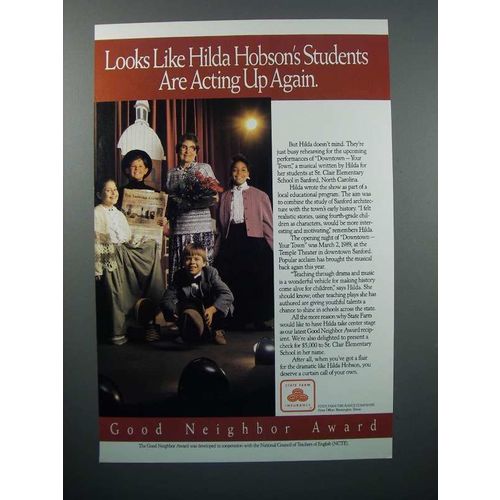 1991 State Farm Insurance Ad - Hilda Hobson's Students