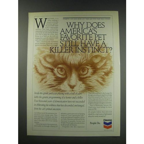 1991 Chevron Oil Ad - Why America's favorite pet still have a killer instinct