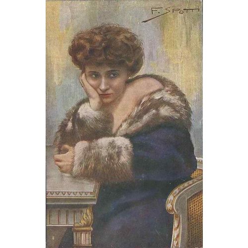 Glamour Lady ART Nouveau Spotti Signed Artist c.1920 MINT Emma Gramatica #4