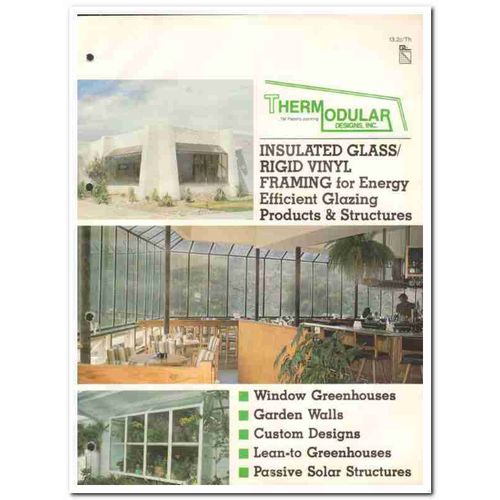 THERMODULAR DESIGNS INC 1982 Window greenhouses vintage catalog
