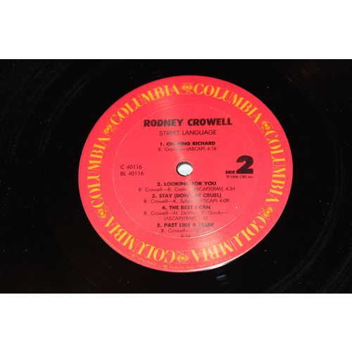 Rodney Crowell Gold Stamp Promo LP with Original Record Sleeve-STREET LANGUAGE