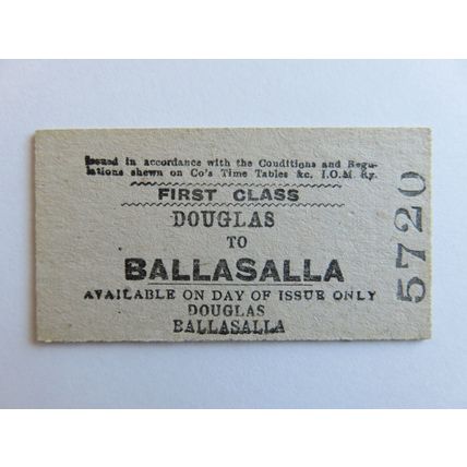 Isle of Man Railway Douglas-Ballasalla Ticket #187