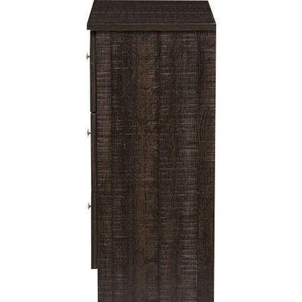 3-Drawer Storage Chest Dresser Modern Contemporary Espresso Brown Wood