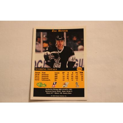 Zac Boyer 1994 Classic Pro Prospects NO. 114