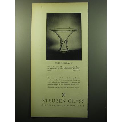 1950 Steuben Glass Small Flared Vase Advertisement