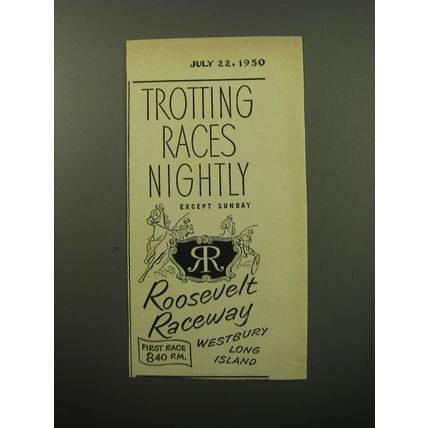 1950 Roosevelt Raceway Advertisement - Trotting Races Nightly