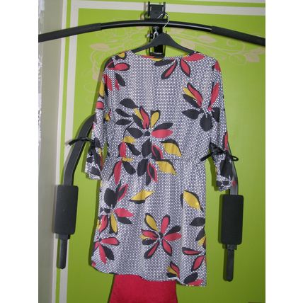 Colorful woman ladies midi dress with flowers size 2XL lady summer dress. 159