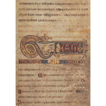 Book Of Kells Folio St Mark Breves Causae 13R Postcard