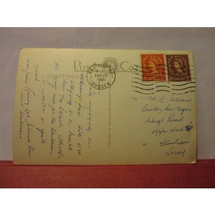 multiview, PEVENSEY BAY, E. Sussex. used postcard RP 1961 pm spaniel puppies /