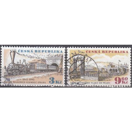 Ceska Republika 1995 Michel 81 - 82 O Cote (2009) 1.00 € Liaison férroviaire