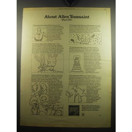1975 Allen Toussaint Southern Nights Album Ad - About Allen Toussaint (Part IV)