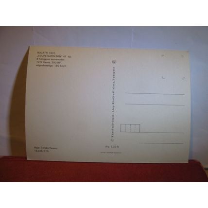 1931 BUGATTI veteran car Hungarian vintage unused postcard #