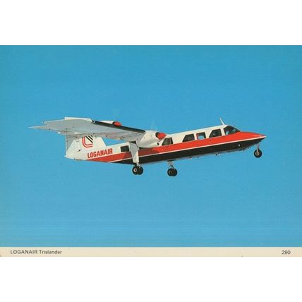 Loganair Trislander Plane Aircraft Postcard
