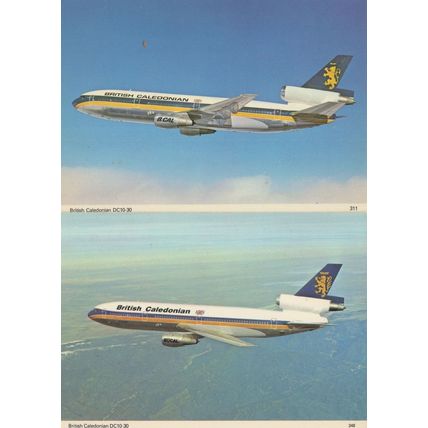 British Caledonian DC10-30 2x Plane Aircraft Postcard s