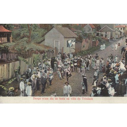 Sao Thome Tome Uma Procissao na Vila De Trindade Old Africa Postcard