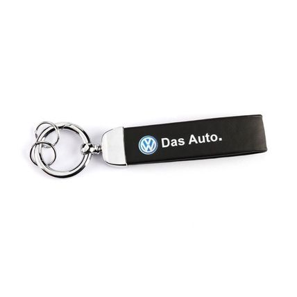 BLACK KEYRING KEYCHAIN VOLKSWAGEN LOGO - BRAND NEW - UK STOCK