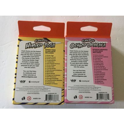 NEW My Hero Academia Collectable Cards Himiko Togo & Ochaco Uraraka Clash Decks