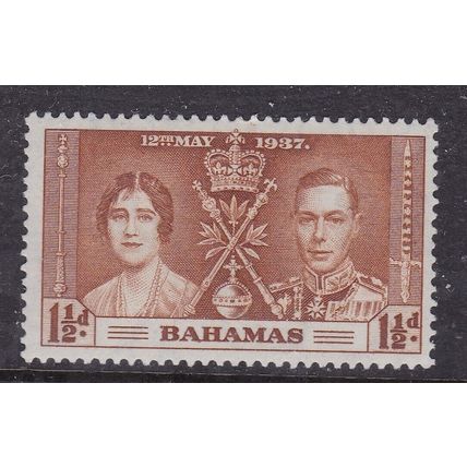 Bahamas 1937 Coronation 1.5d Mint Hung SG 147 VGC