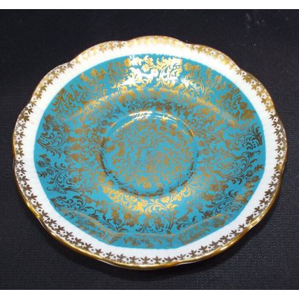 Royal Albert Buckingham Series Blue and Gold Trim Saucer Fine Bone 1970's-80's