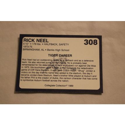 Rick Neel 1989 Collegiate Collection Auburn NO. 308