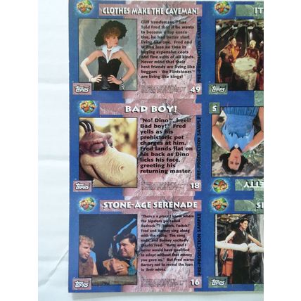 The Flintstones Pre-Production Promo Sheet of 9 Cards Uncut 1993 Topps