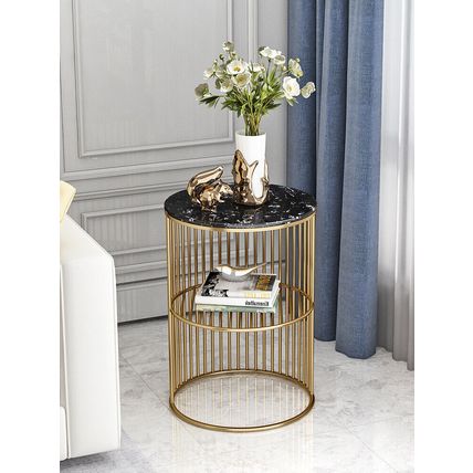 Luxury Modern Coffee Table Made of Iron and Marble