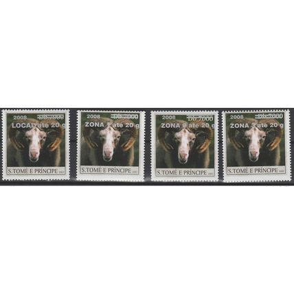 Sao S. Tomé & Principe 2008 / 2009 Mi. 3997 - 4003 Mouton sheep Faune 4 val.