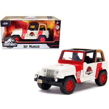 Jeep Wrangler #18 "Jurassic Park" Red and Beige "Jurassic World" 1/32 Diecast...