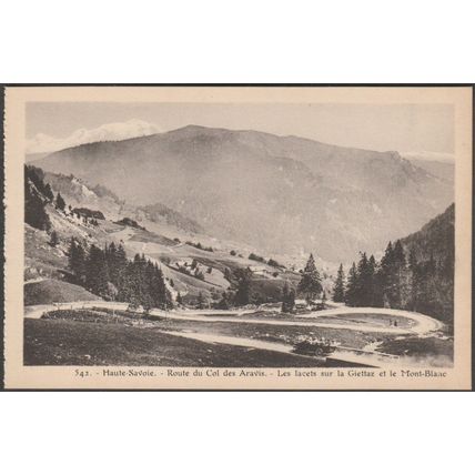 Les Lacets sur La Giettaz et le Mont Blanc, Col des Aravis, c.1920 - Morand CPA