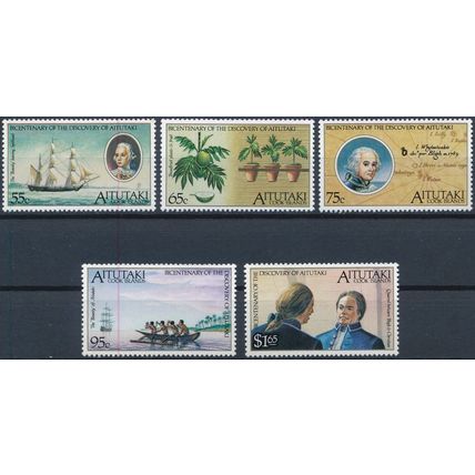 Centenary of Bligh's Discovery of Islands - Aitutaki 1989 - MNH - SG 596/600