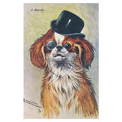 rp14449 - Louis Wain Dog - A Dandy - print 6x4