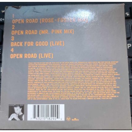 Gary Barlow CD Single Open Road A 4 Track Single CD Promo Disc 2 Of 2