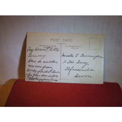 'tired out', DOG used antique postcard RP=