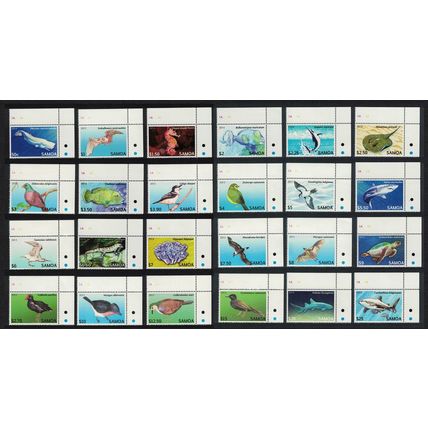 Samoa Birds Fish Whale Bat Threatened Species 24v Corners COMPLETE 2013 MNH