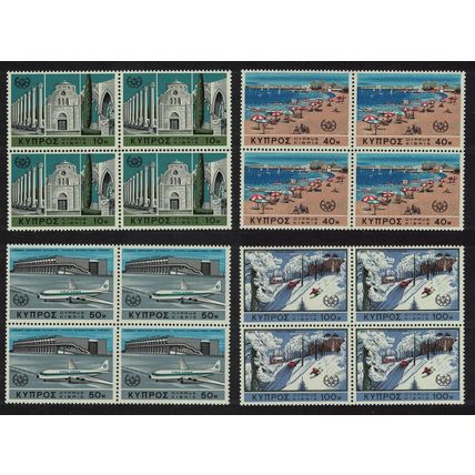 Cyprus Intl Tourist Year 4v Blocks of 4 1967 MNH SG#309-312