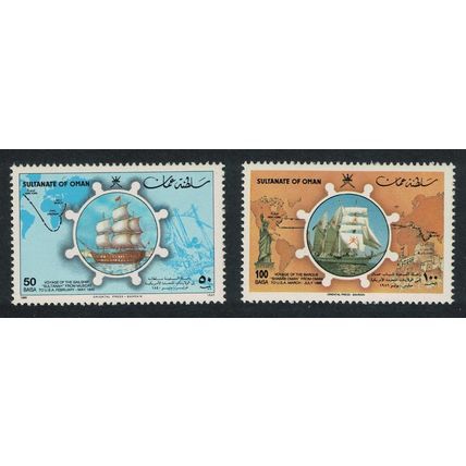 Oman Ships Statue of Liberty Centenary Celebrations 2v 1986 MNH SG#323-324