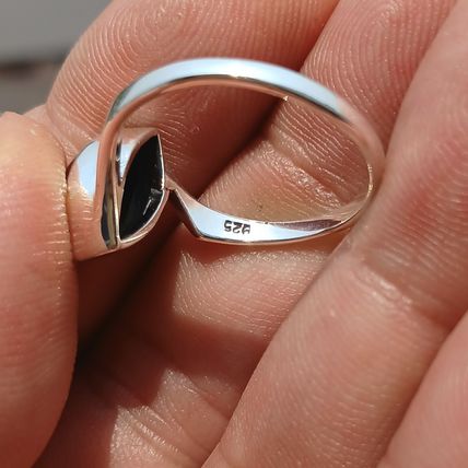 Minimalist Black Onyx silver Ring, Sterling Silver Ring, Gift, black Onyx Gem