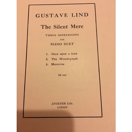 Gustave Lind 'The Silent Mere' 3 Impressions for Piano, Sheet Music ~1930s