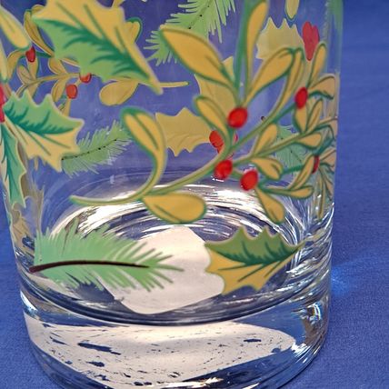 Lot 4 Royal Norfolk HOLLY BERRY Mistletoe GLASSES Christmas Tumblers 16 oz Drink