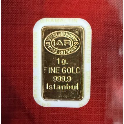 1 Gram Gold Bar Istanbul Altin Rafinerisi in Plastic Assay Card
