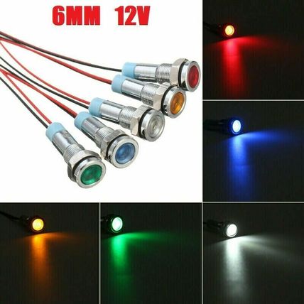 1 x 6mm LED Indicator Light S/STEEL 12V Car/Trucks Dashboard Panel UK stock
