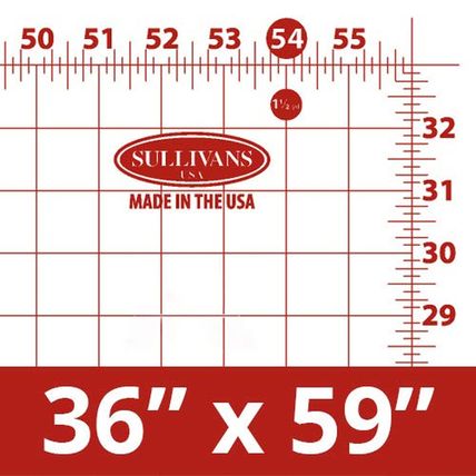 USA Cutting Mat with Grid (38233), 59 Inch by 36 Inch, for Sullivans Home Hobby