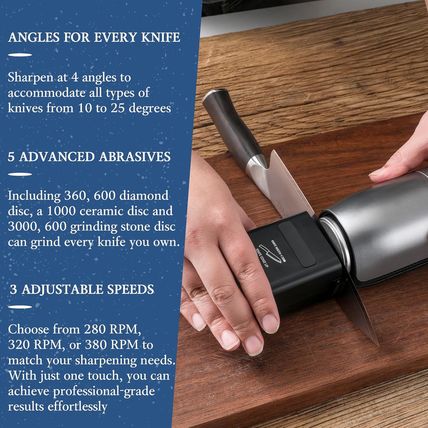 Electric Rolling Knife Sharpener, Knife Sharpening Kit, Knife Sharpener with Sha