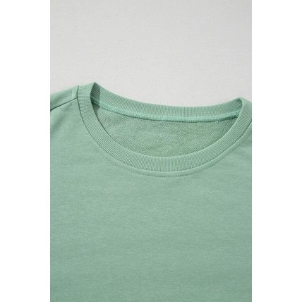 Moonlight Jade Rainbow Striped Sleeve Crew Neck Loose Sweatshirt