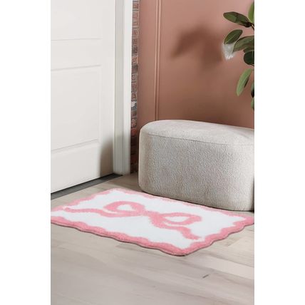 Pink Bow Knot Water Absorption Entrance Ground Mat