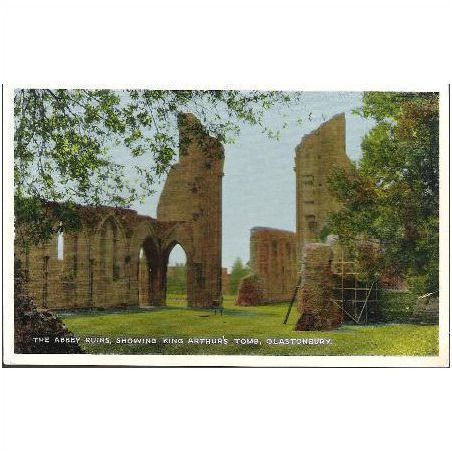 Glastonbury, Somerset - Abbey Ruins, King Arthur's Tomb - Dennis postcard c1970s