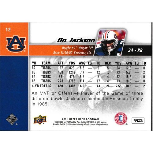2011 Upper Deck - #12 - Bo Jackson