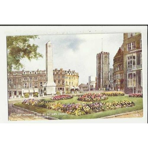A1922 Yorkshire HARROGATE War Memorial Valentine "Art Colour" Postcard