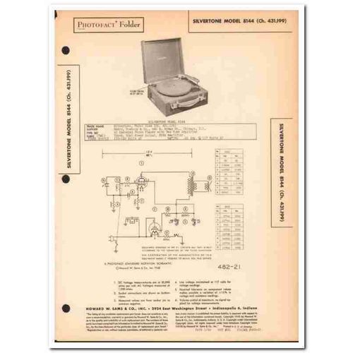 silvertone model 8144 2-tube record player phono sams photofact manual