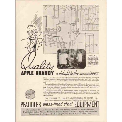 pfaudler company 1934 apple brandy glass lined equipment vintage ad